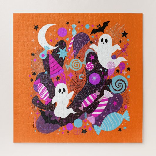 Colorful Halloween Ghosts and Candy Legpuzzel (Verticaal)