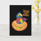 Colorful Halloween Parrot Kaart (Gele Bloem)