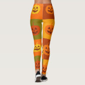 Colorful Halloween Pumpkin Grid Leggings (Achterkant)
