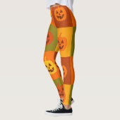 Colorful Halloween Pumpkin Grid Leggings (Links)