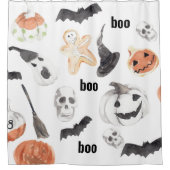 Colorful Halloween Scary Pattern |Happy Halloween Douchegordijn (Voorkant)