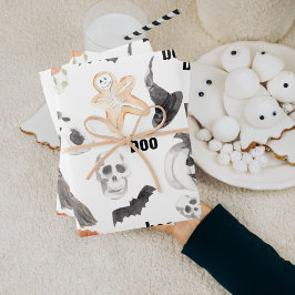 Colorful Halloween Scary Pattern |Happy Halloween Inpakpapier Vel