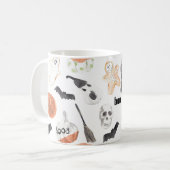 Colorful Halloween Scary Pattern |Happy Halloween Koffiemok (Voorkant links)