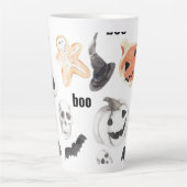 Colorful Halloween Scary Pattern |Happy Halloween Latte Mok (Voorkant)