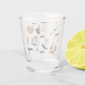 Colorful Halloween Scary Pattern |Happy Halloween Shot Glas (Achterkant)