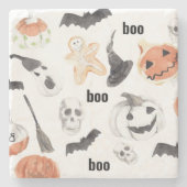 Colorful Halloween Scary Pattern |Happy Halloween Stenen Onderzetter (Voorkant)