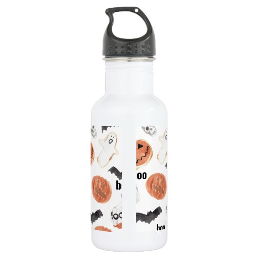 Colorful Halloween Scary Pattern |Happy Halloween Waterfles (Achterkant)