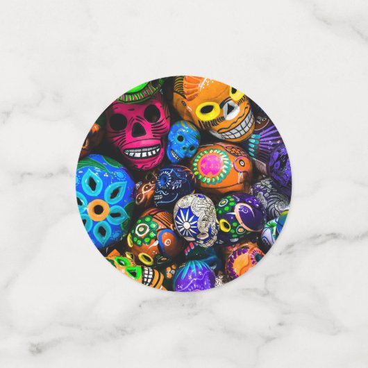 Colorful Halloween Sugar Skulls Confetti (Kleine voorkant)