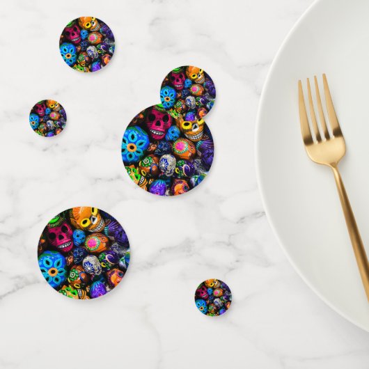 Colorful Halloween Sugar Skulls Confetti (Groep)