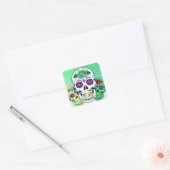 Colorful Halloween Sugar Skulls Vierkante Sticker (Envelop)