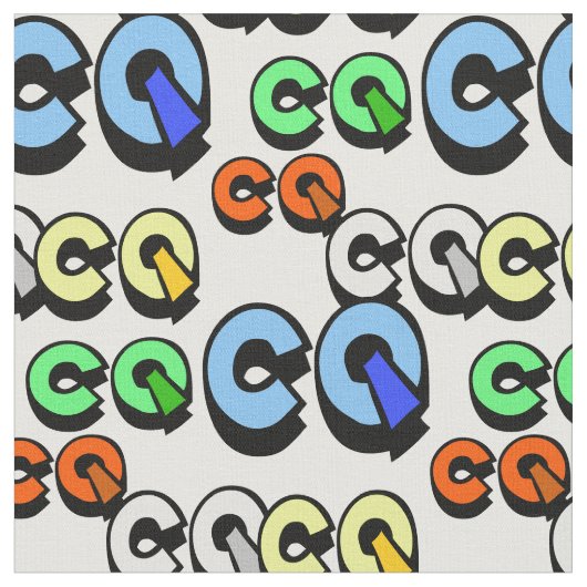 Colorful Ham Radio CQ Fabric Stof (Close Up)