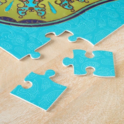 Colorful Hamsa Hand met paisley Legpuzzel (Zijkant)