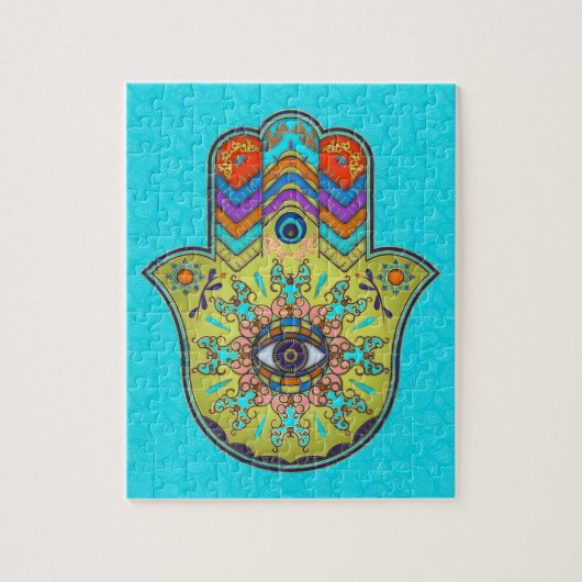 Colorful Hamsa Hand met paisley Legpuzzel (Verticaal)
