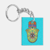 Colorful Hamsa Hand met paisley Sleutelhanger (Voorkant Links)