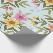 Colorful Hand Draw Flowers Cadeaupapier (Hoek)