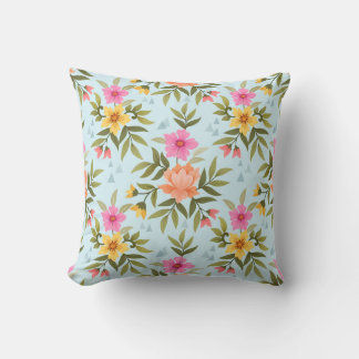 Colorful Hand Draw Flowers Kussen