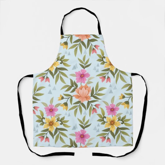 Colorful Hand Draw Flowers  Schort (Voorkant)