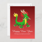 Colorful Hand Drawn Chinese Dragon Feestdagenkaart (Voorkant / Achterkant)