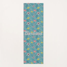 Colorful Hand Drawn Floral  Yogamat
