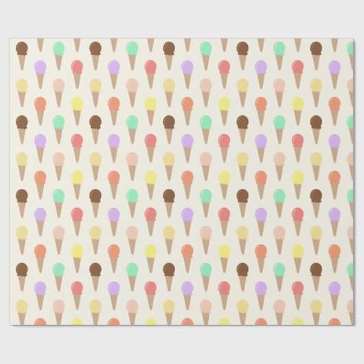 Colorful Hand Drawn Ice Cream Pattern Cadeaupapier (Vlak)