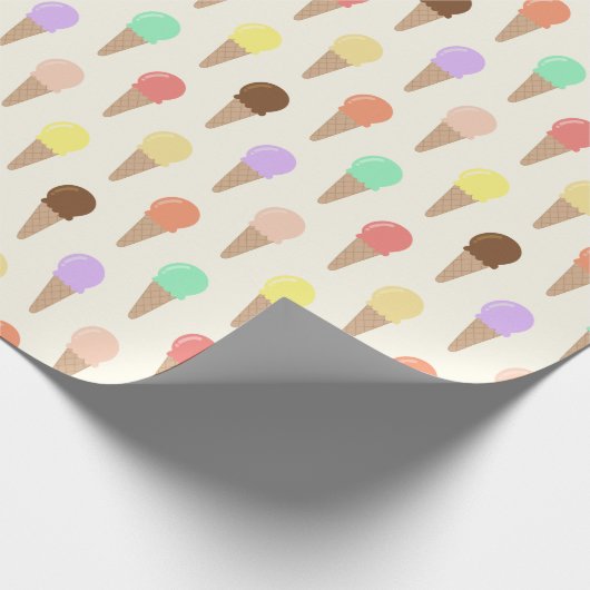 Colorful Hand Drawn Ice Cream Pattern Cadeaupapier (Hoek)