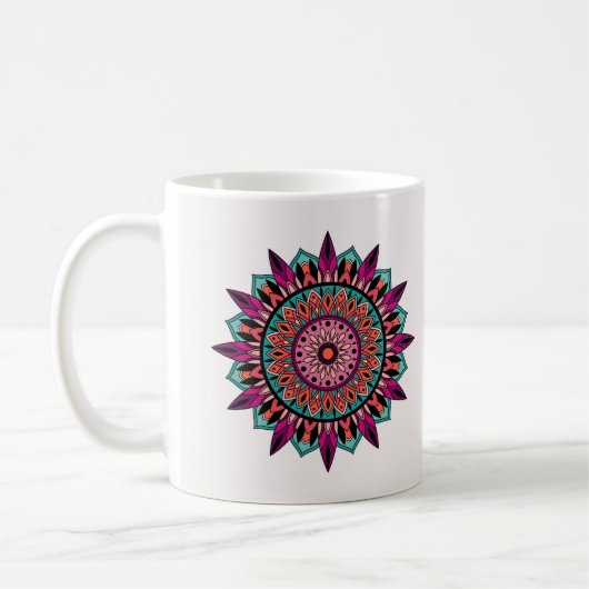 Colorful Hand Drawn Mandala Pattern Koffiemok (Links)