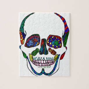 Colorful Hand Drawn Sugar Skull Mosaic Legpuzzel