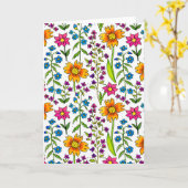 Colorful Hand-Drawn Wildflower Pattern Greeting Kaart (Gele Bloem)