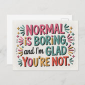 Colorful Hand Lettered Modern Typography Quote Briefkaart (Voorkant / Achterkant)