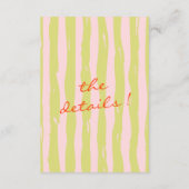 Colorful Hand Written Pinstripes Wedding Details Informatiekaartje (Achterkant)