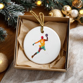 Colorful Handball Player Keramisch Ornament