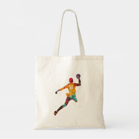 Colorful Handball Player Tote Bag (Achterkant)