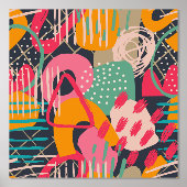 Colorful HandDrawnContemedhedendaagse grap Art 1 Folie Afdrukken (Voorkant)