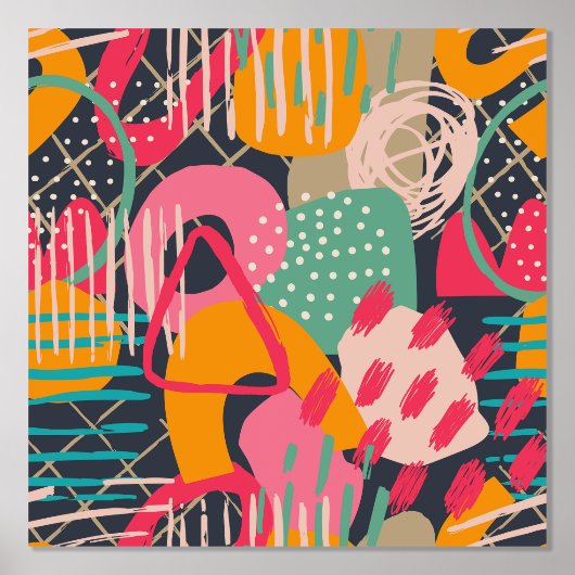 Colorful HandDrawnContemedhedendaagse grap Art 1 Folie Afdrukken (Voorkant)