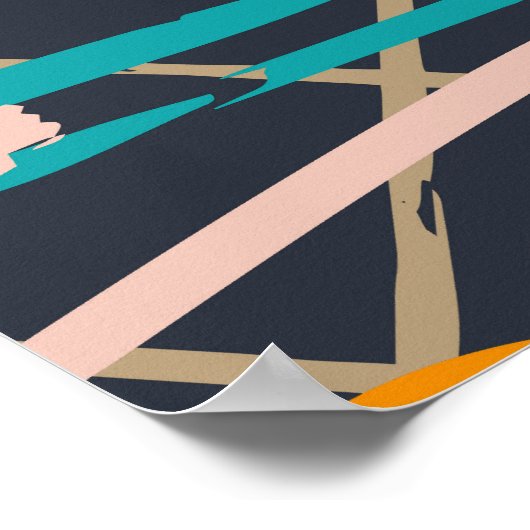 Colorful HandDrawnContemedhedendaagse grap Art 1 Poster (Hoek)