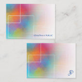 Colorful Handgeschreven Script Monogram Elegant Notitiekaartje (Voorkant / Achterkant)