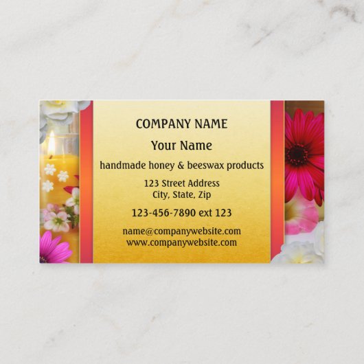 Colorful Handmade Honey Beeswax Visitekaartje (Achterkant)