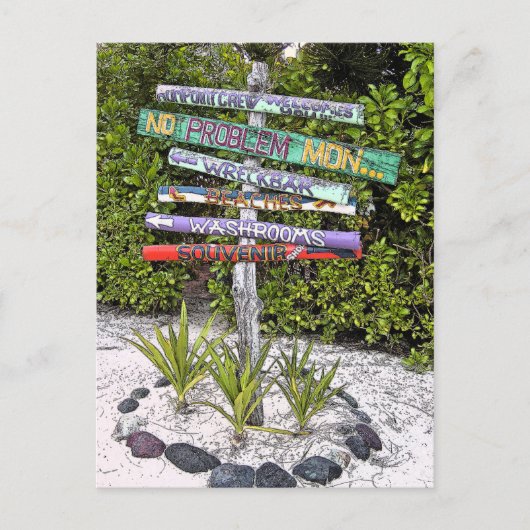 COLORFUL HANDMADE WOODEN SIGNS/RUM PT., GR.CAYMAN BRIEFKAART (Voorkant)