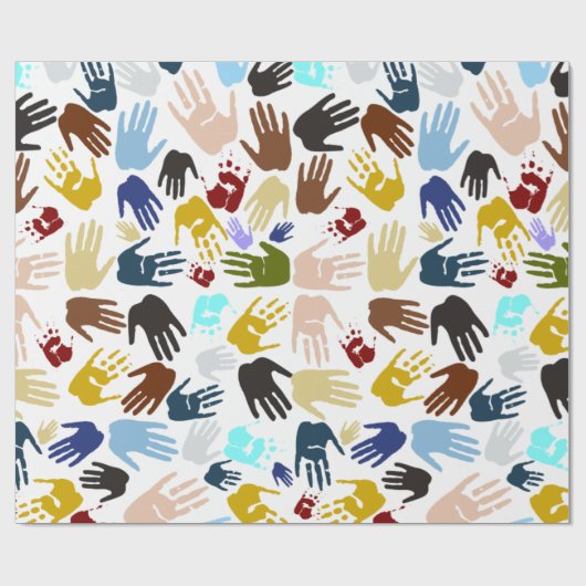 Colorful Handprint Cadeaupapier (Vlak)