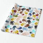 Colorful Handprint Cadeaupapier (Uitgerold)