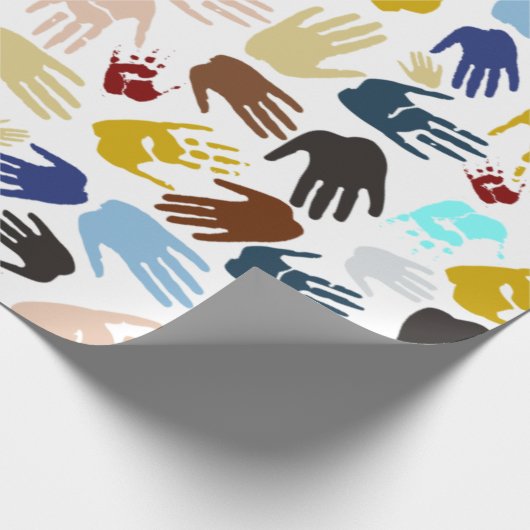 Colorful Handprint Cadeaupapier (Hoek)
