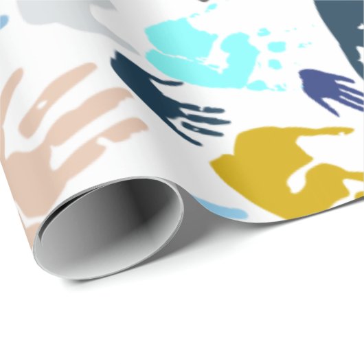Colorful Handprint Cadeaupapier (Rol Hoek)