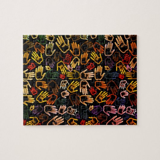 Colorful Handprint Legpuzzel (Horizontaal)