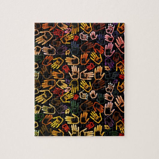 Colorful Handprint Legpuzzel (Verticaal)