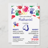 Colorful Handprints Kids Birthday Party Kaart (Voorkant)