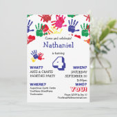 Colorful Handprints Kids Birthday Party Kaart (Staand voorkant)