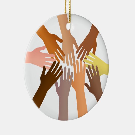 Colorful Hands Keramisch Ornament (Rechts)