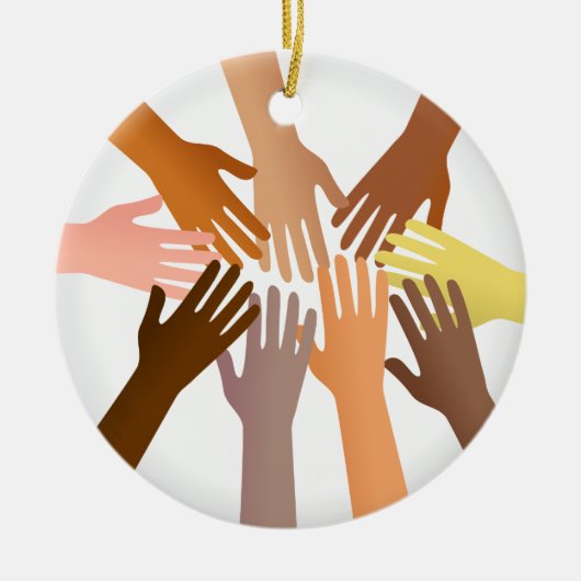 Colorful Hands Keramisch Ornament (Voorkant)