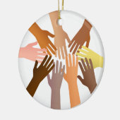 Colorful Hands Keramisch Ornament (Links)