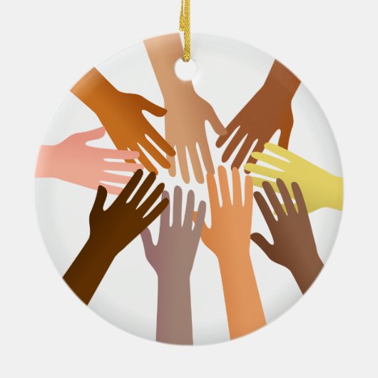 Colorful Hands Keramisch Ornament (Achterkant)